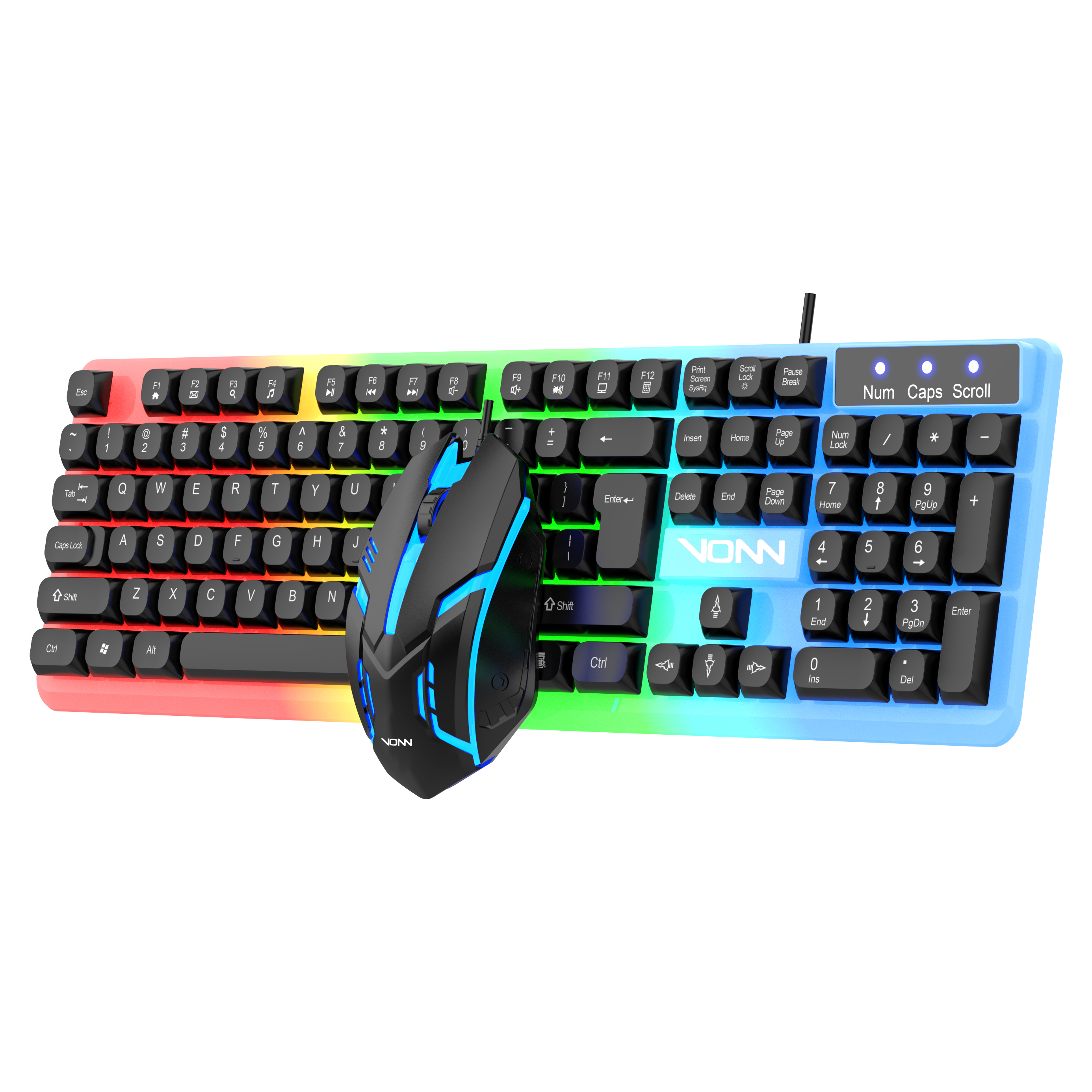 VONN 350 RGB Gaming Keyboard & Mouse Combo – Wired, 104 Keys, PC Desktop