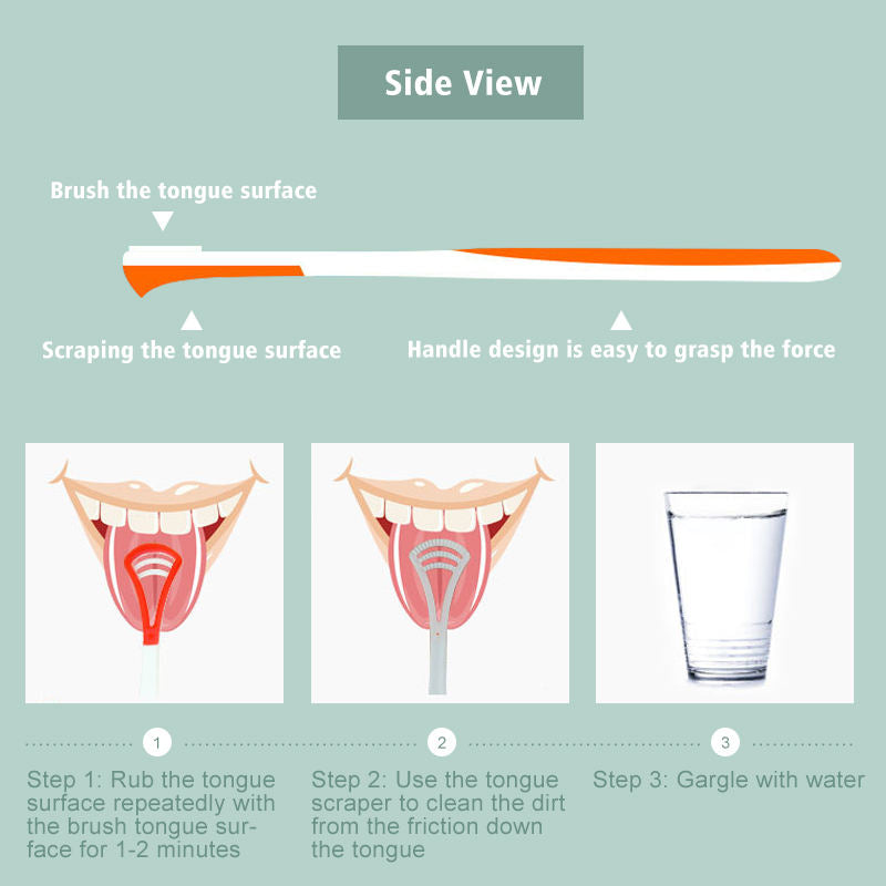 Reusable Silicone Tongue Cleaner with Brush – Professional Oral Care Tool