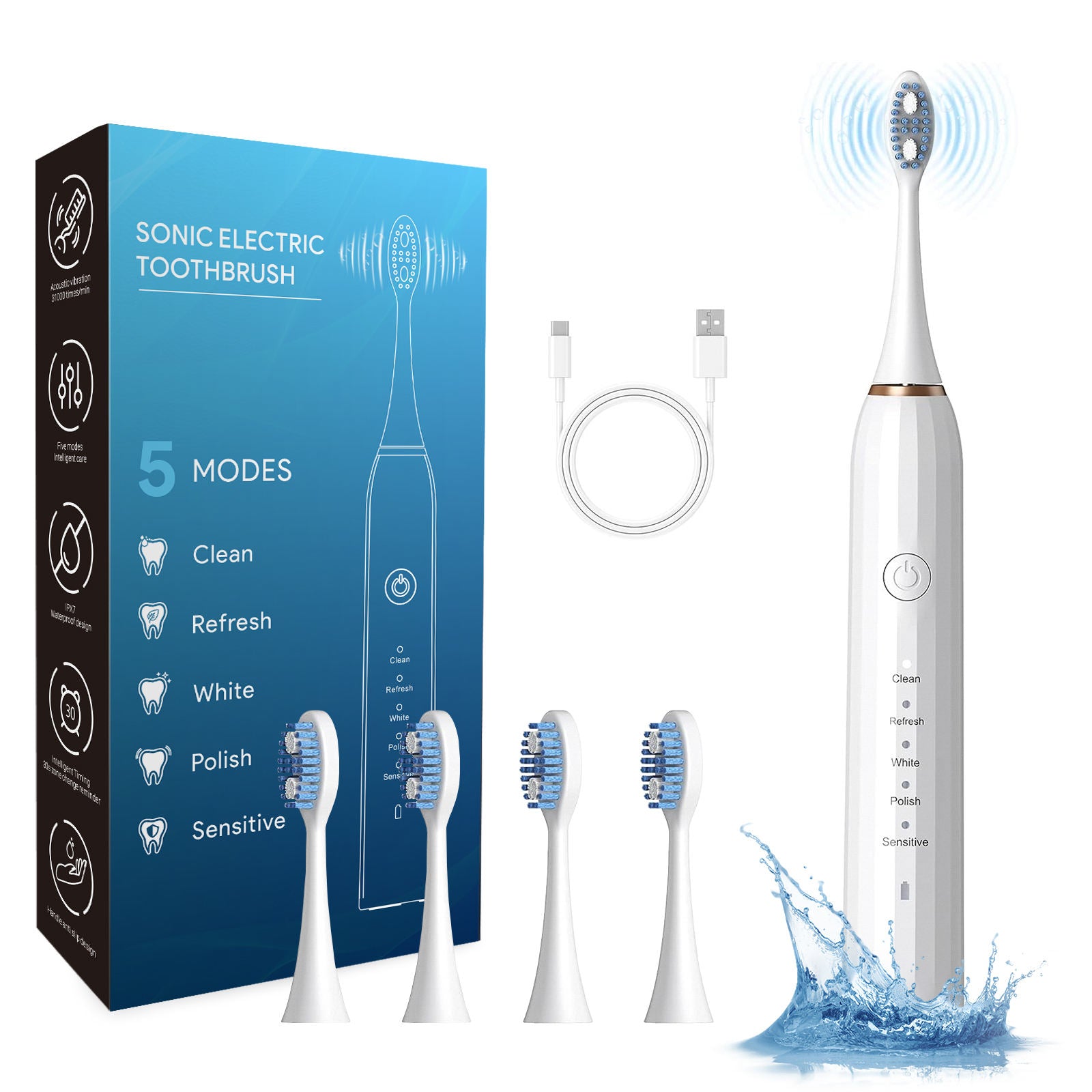 50% OFF Sonic Electric Toothbrush - Rechargeable & Waterproof