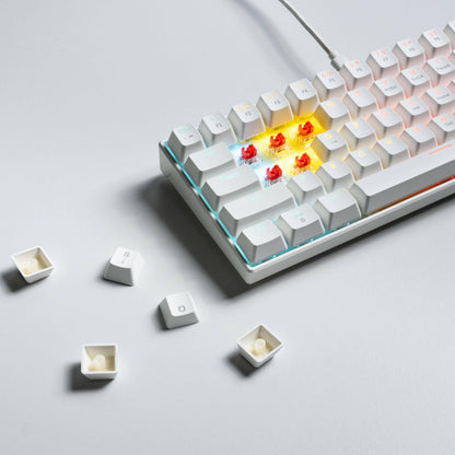 RGB Backlit 60% Mechanical Keyboard - Compact 61 Key Wired Gaming Keyboard for PC, White (Rainbow LED)