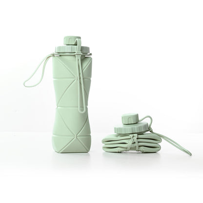 Collapsible Water Bottle 600ml - Silicone, BPA-Free, Leak-Proof Travel Bottle for Outdoor, Sports & Gym